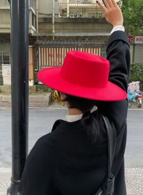 百搭复古法式平顶爵士帽