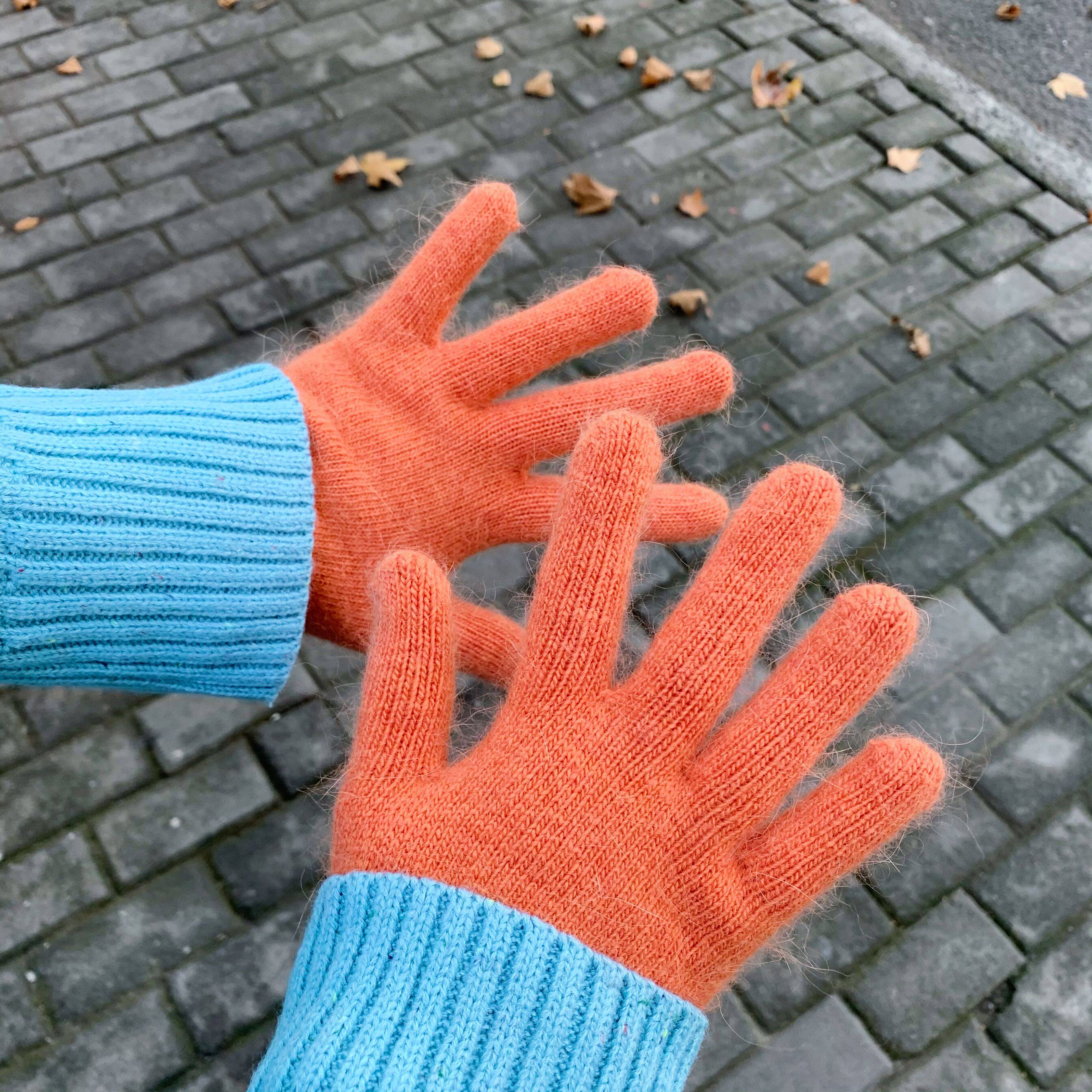 姚叔叔/升级版！颜色好看自带滤镜百搭加绒保暖兔毛五指手套秋冬