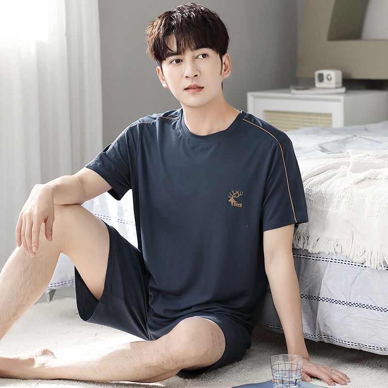蜜妮佳服饰专营店睡衣男士夏季纯棉短袖短裤薄款夏天男式运动休闲可外穿半袖家居服3