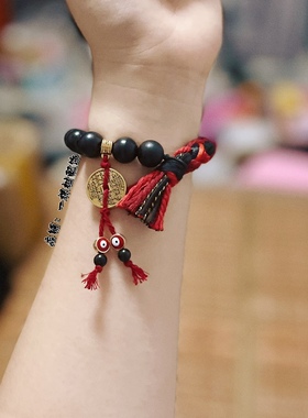 原创道诡异仙李火旺红色藏式短款手绳夏季古风显白学生毕业精致