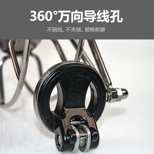 建鹏不锈钢风筝轮盘静音大轴承带刹车防倒转放风筝线轴手握轮线轮