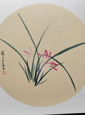 纯手绘国画兰花水墨画真迹字画