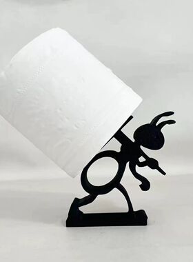 有艺术感的摆件3d打印蚂蚁卷纸架有趣立体简约贴胶网红纸巾架卧室
