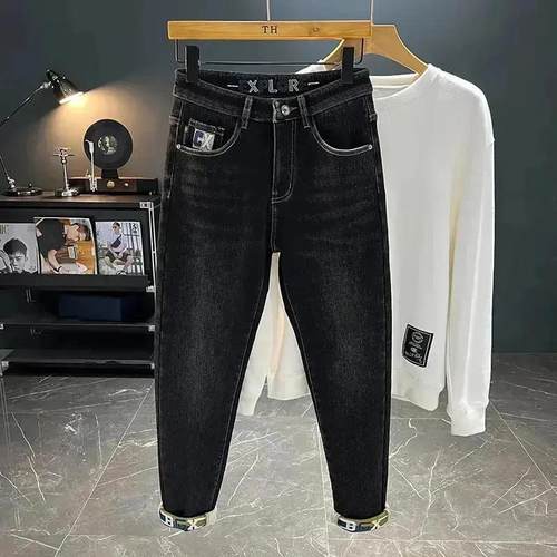 瑞晓服装精品秋冬新款加绒加厚e水洗牛仔裤男潮牌时尚轻奢百搭弹 - 图2