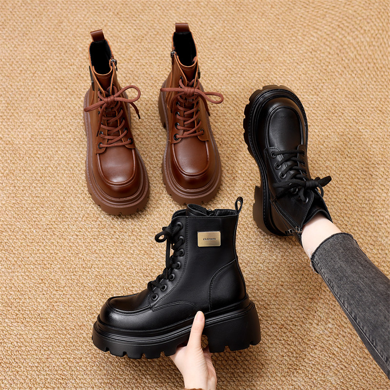 小个子增高马丁靴女2025冬季新款时尚厚底显腿长好看配裙加绒短靴,淘宝优惠券,粉丝福利购,淘宝优惠卷