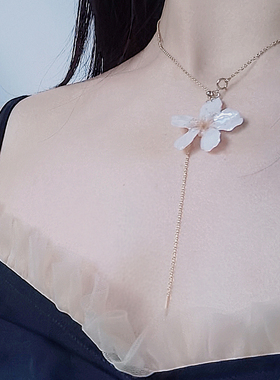 美国进口14k包金天然樱花项链