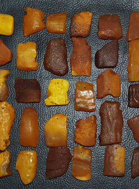 天然琥珀蜜蜡原矿毛料项链吊坠