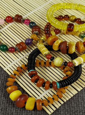 编织创意天然琥珀蜜蜡俄料