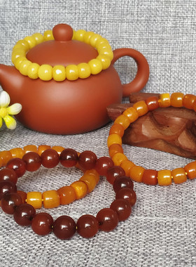 波罗的海老蜜蜡鸡油黄手串