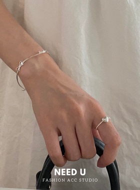 NeedU蝴蝶结ins风蛇骨颈链手链