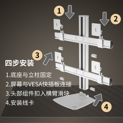 HEXERGO慧想显示器支架立柱机械升降旋转四屏电脑桌增高支架CL400 - 图3