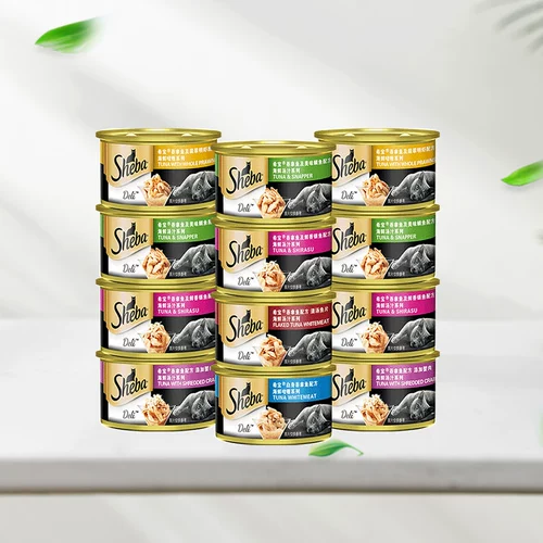 Sheba Hibao импортированная золотая банка 85 г*60 % кошачья мокрый котенок котенок закуски для домашних животных главные продукты основные личинки для пищи консервы 12 банок