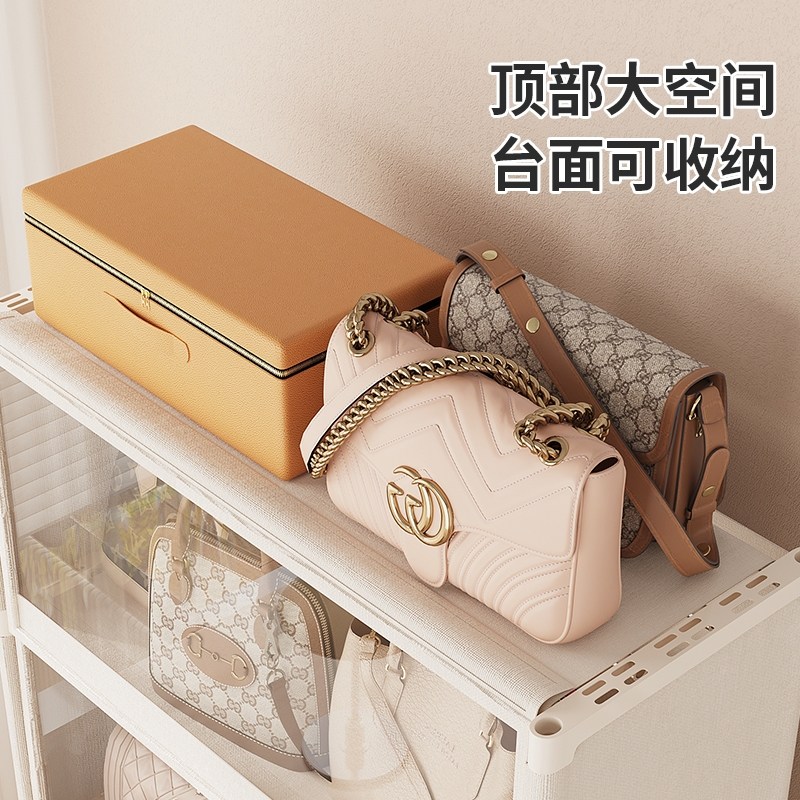 包包收纳神器透明防尘门后收纳柜宿舍多层大容量带柜门出租房用,淘宝优惠券,粉丝福利购,淘宝优惠卷