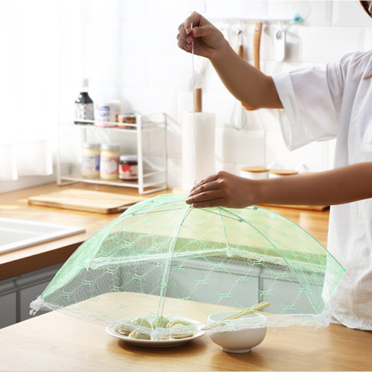 满9元包邮六角形饭菜罩可折叠大号餐桌罩防苍蝇蚊虫食物罩伞罩 - 图0