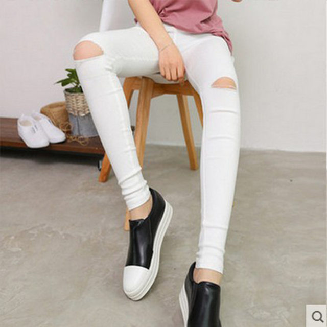 Women's thin tying pants Korean women's pencil pants small feet pants trousers women's slim leggings outer pants