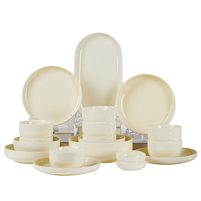 碗碟套装家用法式奶油风高颜值餐具碗家用2023新款乔迁礼品碗套装,淘宝优惠券,粉丝福利购,淘宝优惠卷