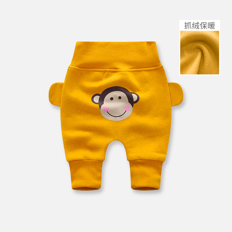 宝宝春秋季护肚裤小童2025新款大PP裤男童时尚哈伦裤女童薄绒裤子