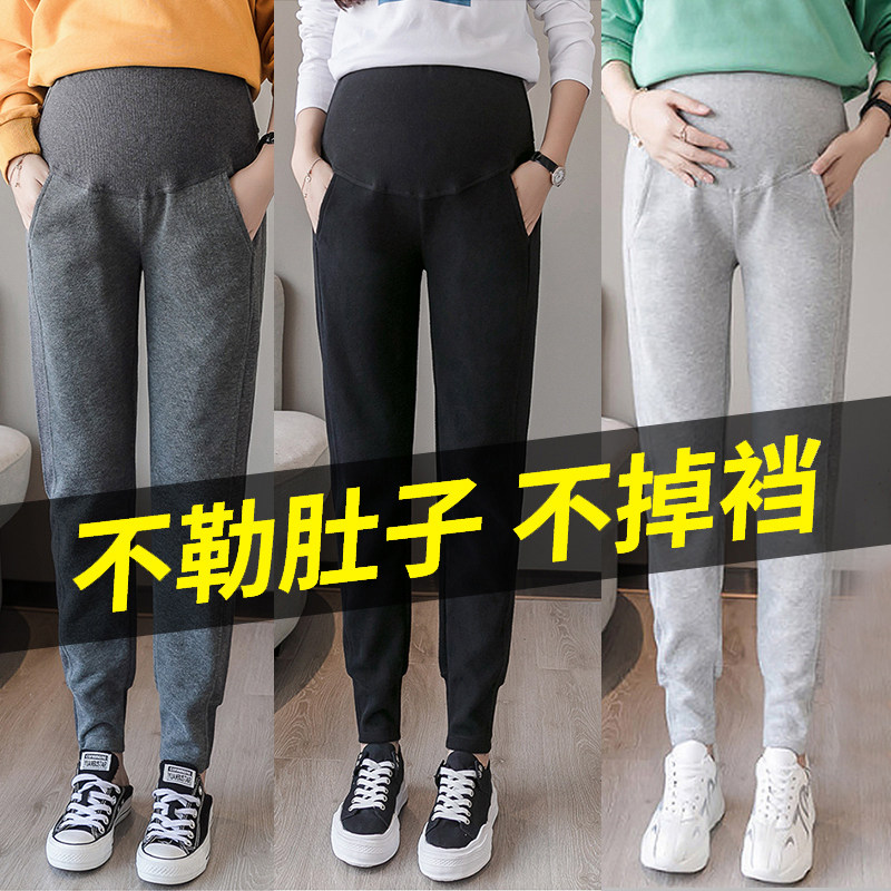 孕妇裤秋季外穿秋装潮妈托腹运动裤 资兰孕妇打底裤