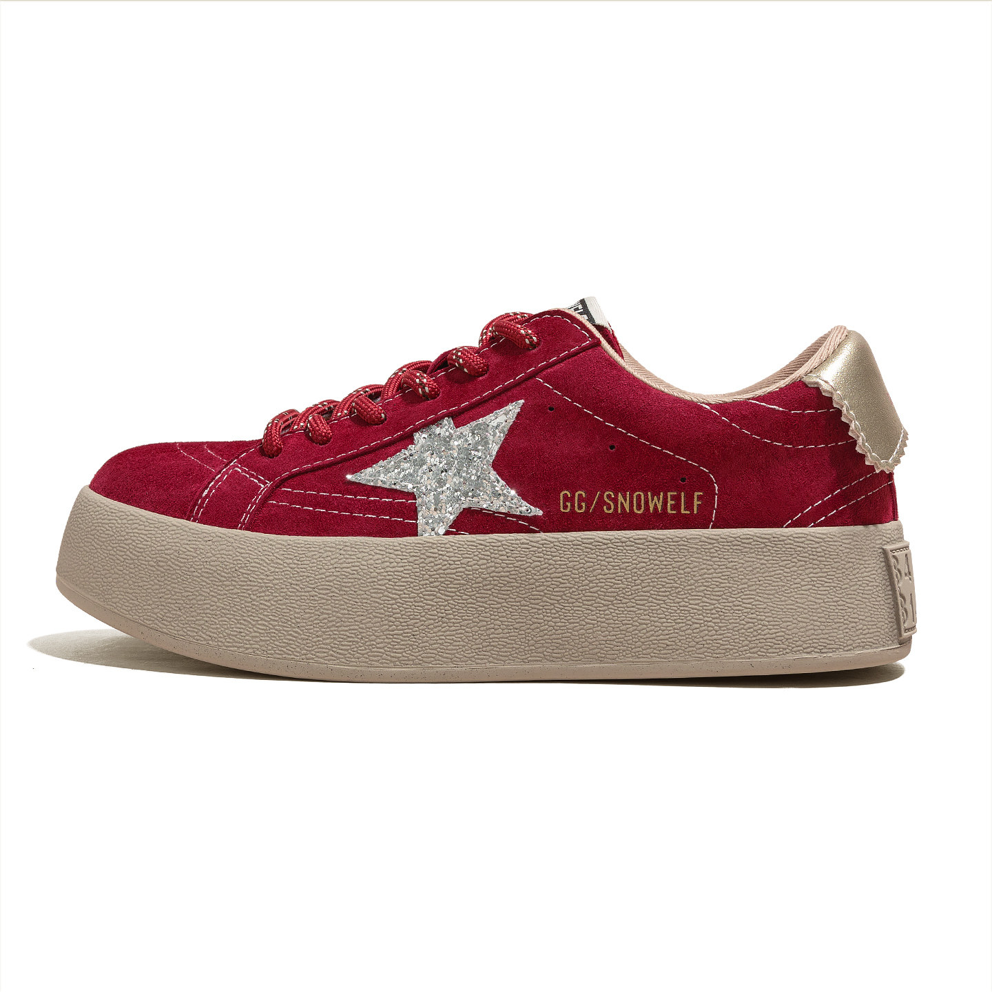 红色鞋子厚底德训鞋女2026新款春季复古板鞋女鞋百搭内增高星星鞋,淘宝优惠券,粉丝福利购,淘宝优惠卷