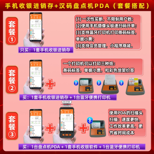 Mobile phone/PDA scan QR code for retail cashier cloud purchase, sales and inventory