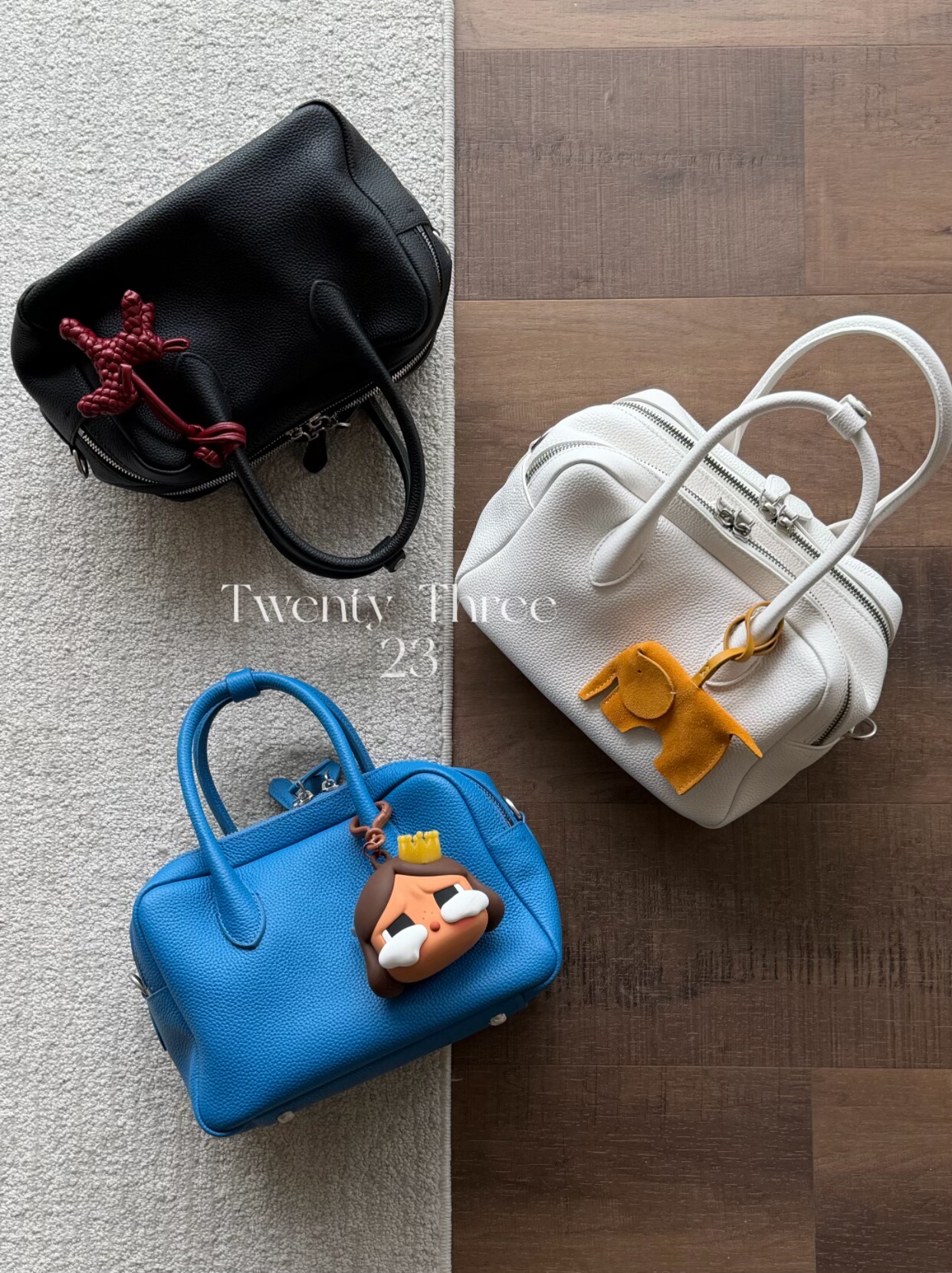 Twenty Three极简风头层牛皮波士顿小众设计单肩斜挎包