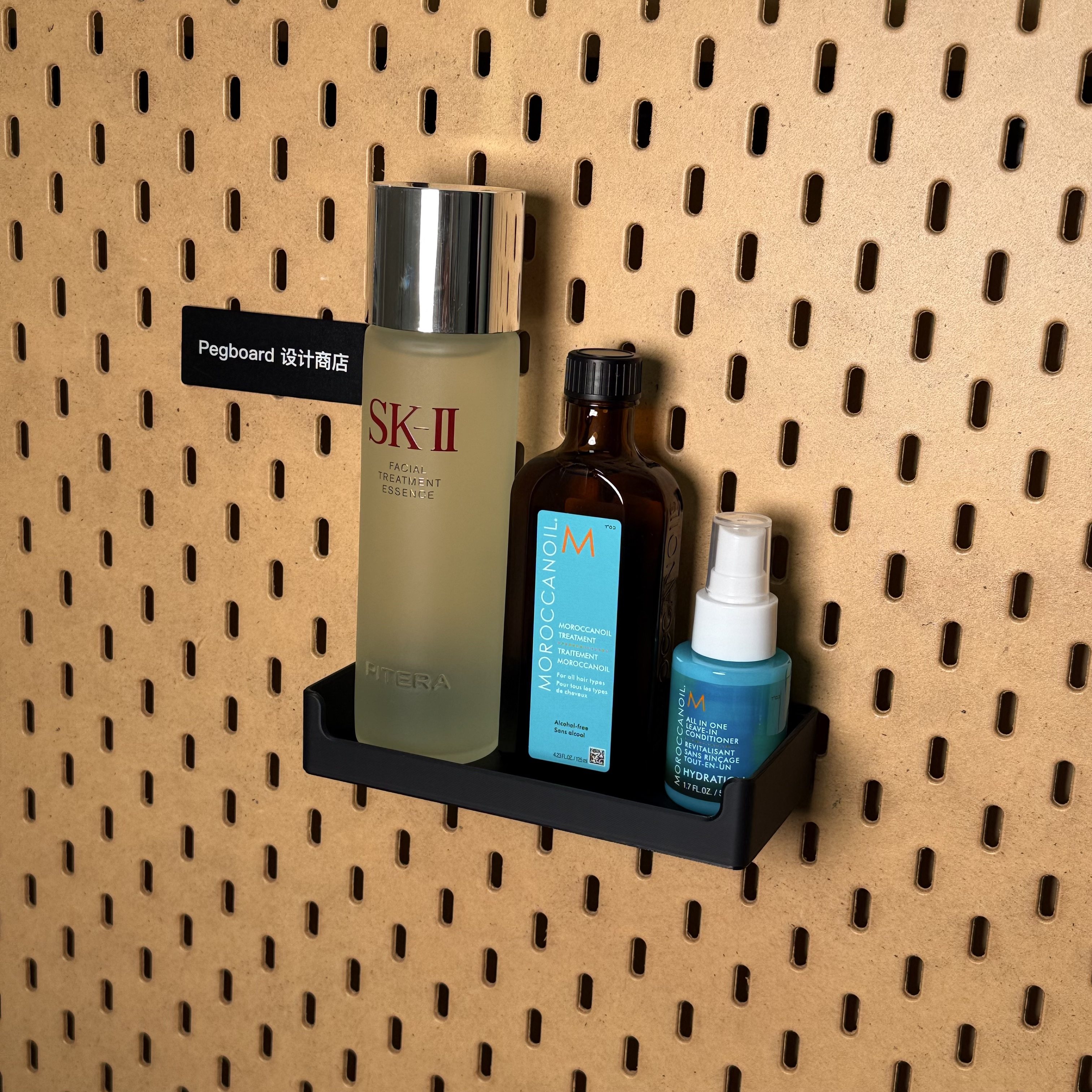 宜家洞洞板配件收纳置物盒圆孔洞洞板配件托盘支架方孔定制手办 - 图1