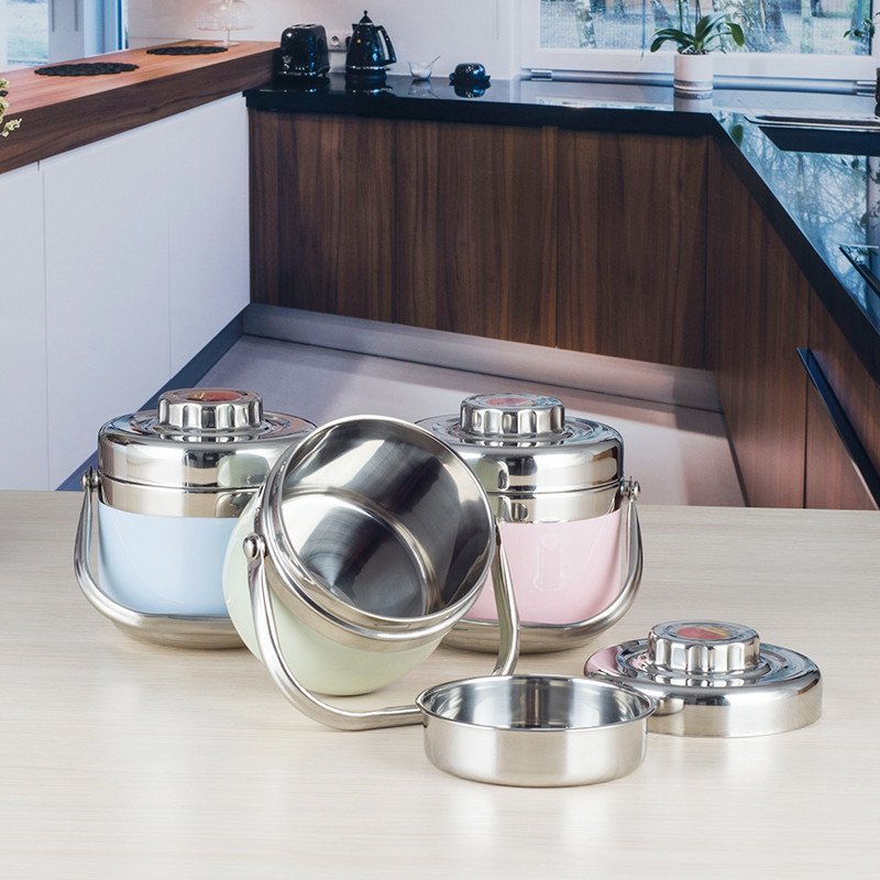 金麒麟双层不锈钢饭盒保温提锅、保温桶，彩色保温便当盒学生饭盒,淘宝优惠券,粉丝福利购,淘宝优惠卷