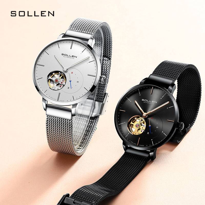 双11新品简约时尚防水款欧美机械表 格尼邦纳国产腕表