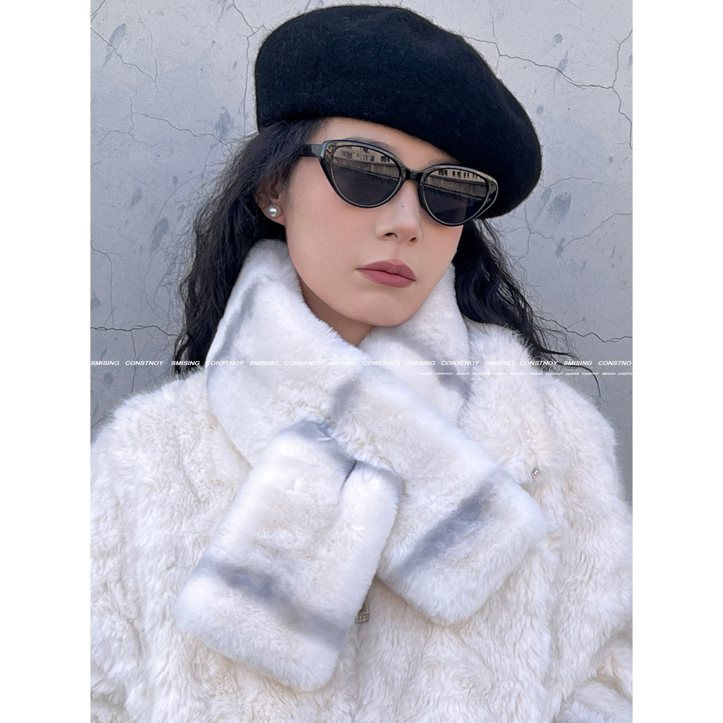 疗愈绒感羊羔毛围脖女冬流行爆款保暖百搭时尚高级感护颈交叉围脖,淘宝优惠券,粉丝福利购,淘宝优惠卷