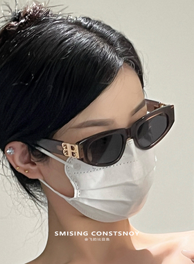 欧美风ins潮流金属镂空B标猫眼墨镜夏季个性时尚防晒偏光太阳眼镜