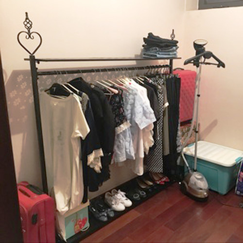 单杆式适宜家用放化妆品包收纳箱盒折叠挂衣架落地衣帽架晾衣架子 - 图1