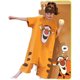 Summer pure cotton short-sleeved jumpsuit for boys and girls, parent-child jumpsuit, cartoon cute middle-aged and older children's home clothes