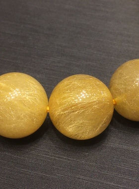 天然发晶6毫米猫眼金发晶手链女