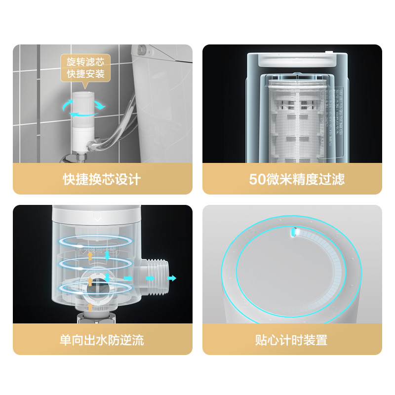 JOMOO九牧原装智能马桶过滤器家用防逆流便捷换芯净水芯四分通用 - 图0