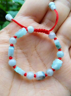 天然玉石八卦满月百日手链送宝宝