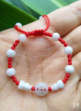 天然玉石红绳葫芦一物一图金刚结