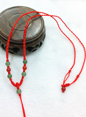 原创编织玉珠民族风全新项绳