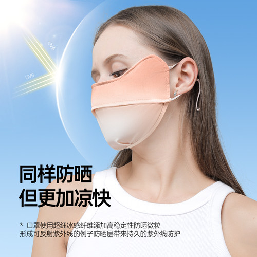 思凯乐户外新款防晒口罩面罩冰丝面料UPF50+加大护眼角F7024950 - 图1