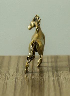 黄铜做旧微物骏马工位桌面摆件