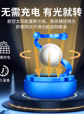 汽车太阳能星环旋转香薰摆件