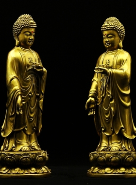 西方三圣摆件观音菩萨铜佛像