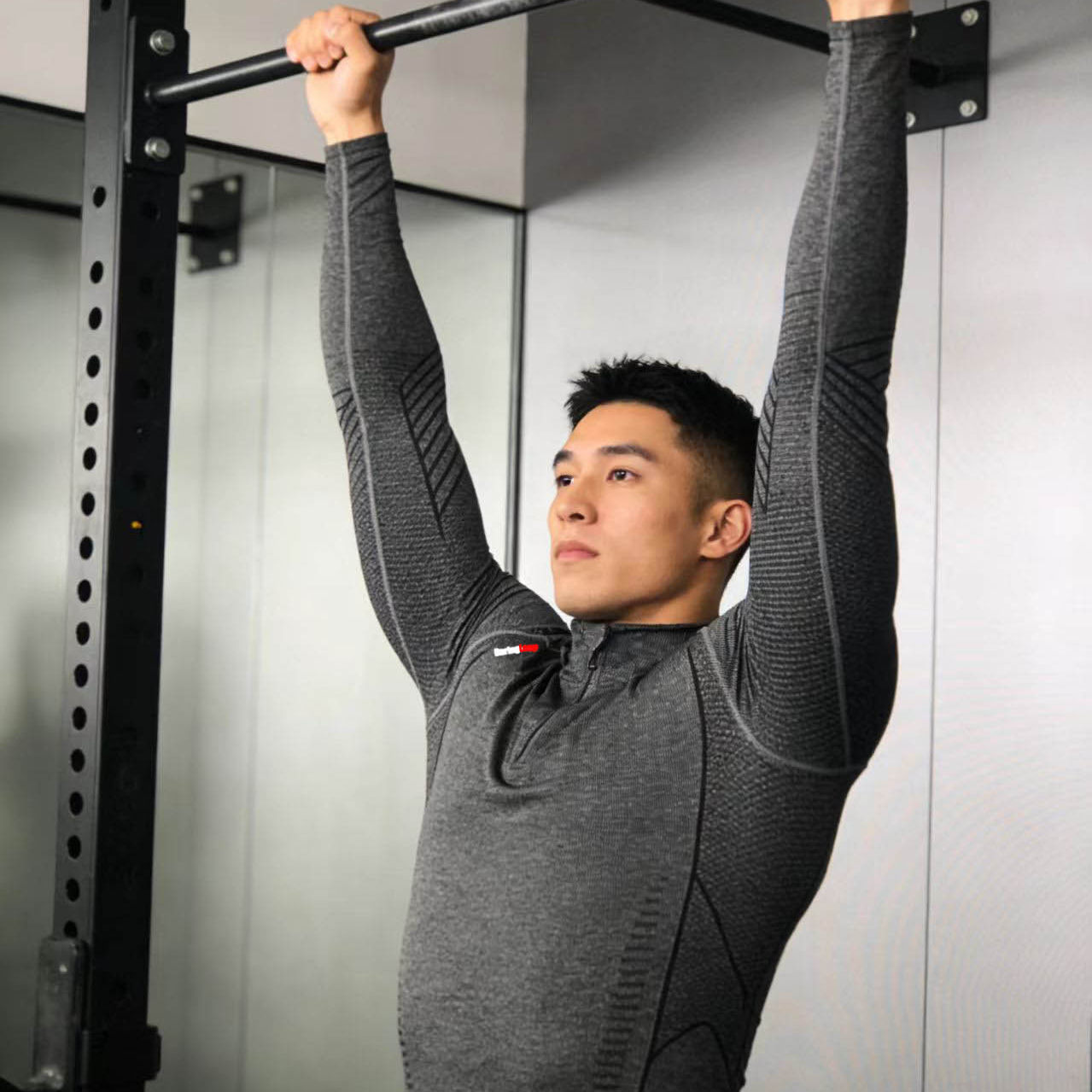 美式健身运动训练半拉链显肌肉高弹透气吸汗速干长袖紧身上衣T恤,淘宝优惠券,粉丝福利购,淘宝优惠卷