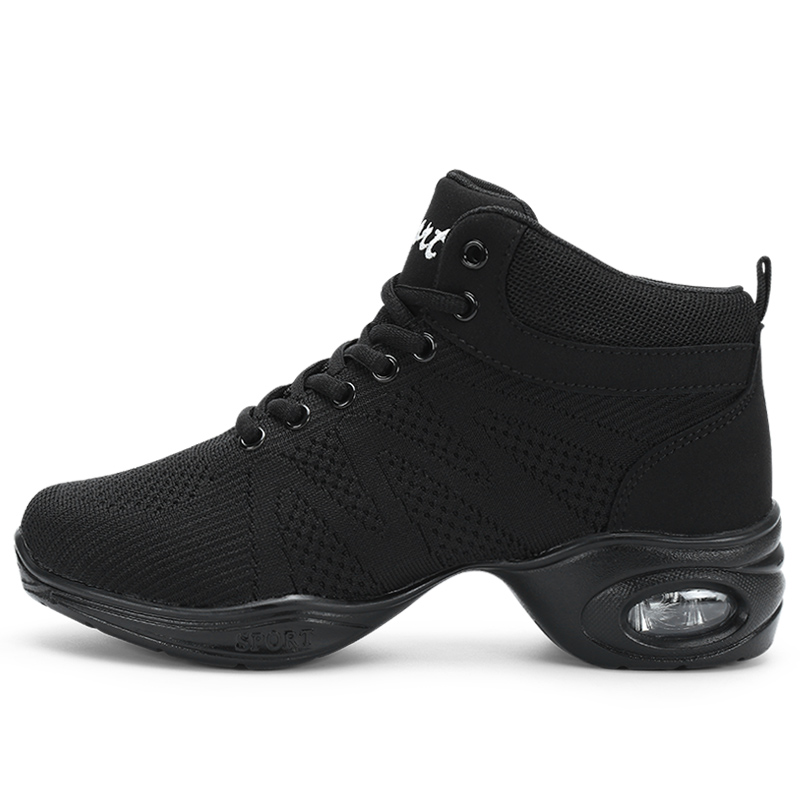 优美妮广场舞鞋春2025新款高帮飞织网面成人水兵爵士跳舞鞋舞蹈鞋 - 图3