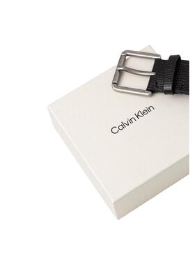 海外代购Calvin Klein/凯文克莱男士腰带黑色银色扣头日常搭配