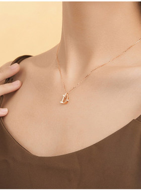 I DO新款18K玫瑰金项链女小众设计感高级轻奢气质百搭锁骨链