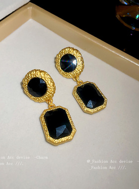 中古几何锁骨链项链水晶