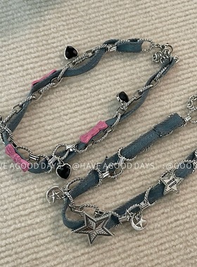 个性蝴蝶结编织项链编织项链