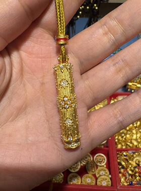 新中式国潮风古法点钻镂空魔法棒吊坠仙女棒魔法毛衣链送女友礼物