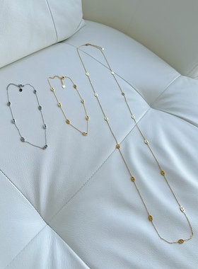 小众猪鼻子锁骨链钛钢长款女