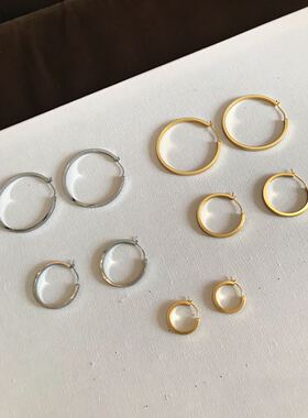 不掉色耳圈Hoop真金时尚